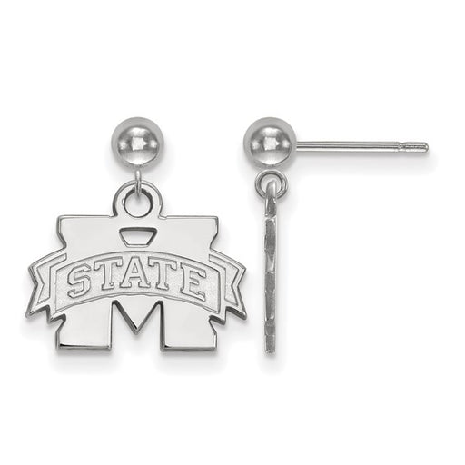 14kw Mississippi State University Dangle Ball M w/ STATE Earrings