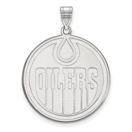 10k White Gold NHL Edmonton Oilers Extra Large Pendant