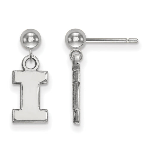 14kw University of Illinois Earrings Dangle Ball