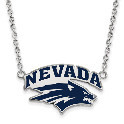 SS University of Nevada Large Enamel Pendant w/Necklace