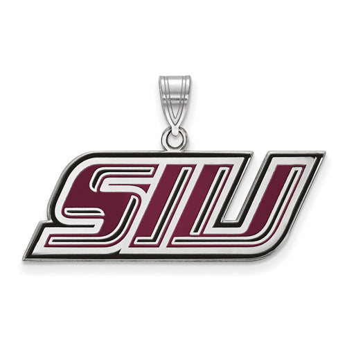 SS Southern Illinois U Small Enamel Pendant