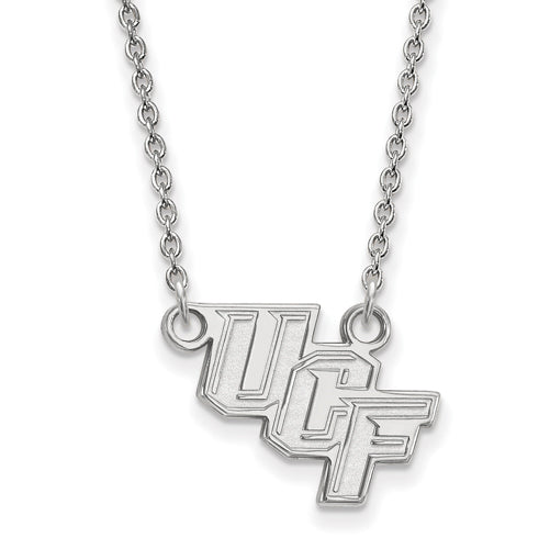 14kw Univ of Central Florida Small slanted UCF Pendant w/Necklace