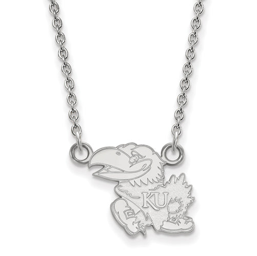 10kw University of Kansas Small Jayhawk Pendant w/Necklace