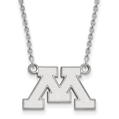 14kw University of Minnesota Small Letter M Pendant w/Necklace