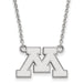 14kw University of Minnesota Small Letter M Pendant w/Necklace