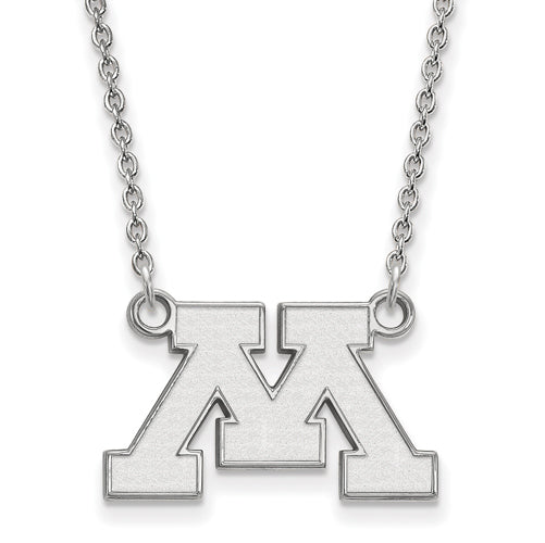SS University of Minnesota Small Letter M Pendant w/Necklace