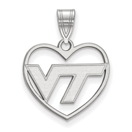 SS Virginia Tech VT Logo Pendant in Heart