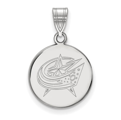 14kw NHL Columbus Blue Jackets Medium Disc Pendant