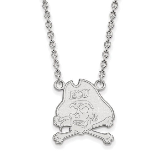SS East Carolina University Large Pirates Pendant w/Necklace