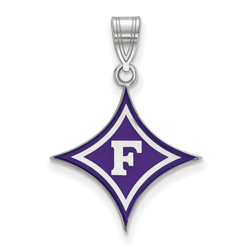 SS F Logo Furman University Large Enamel Pendant