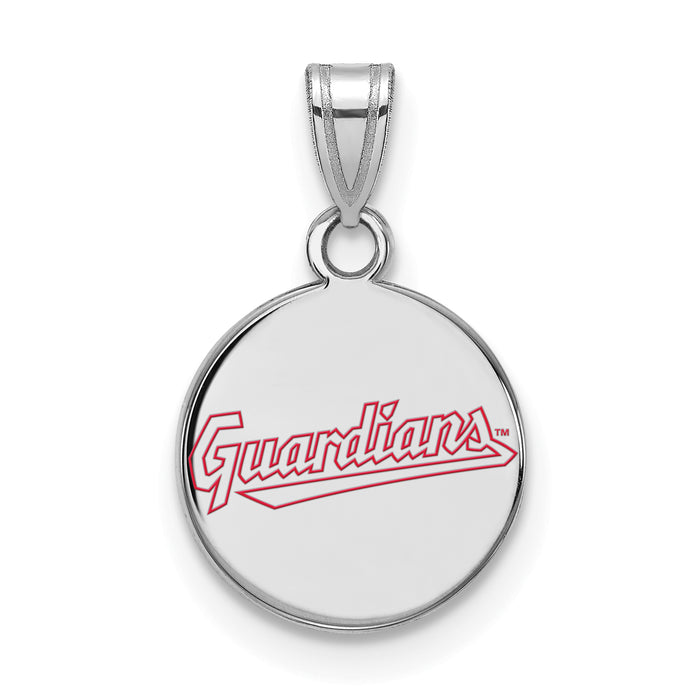 Sterling Silver MLB LogoArt Cleveland Guardians Sm.Enamel Disc Pendant