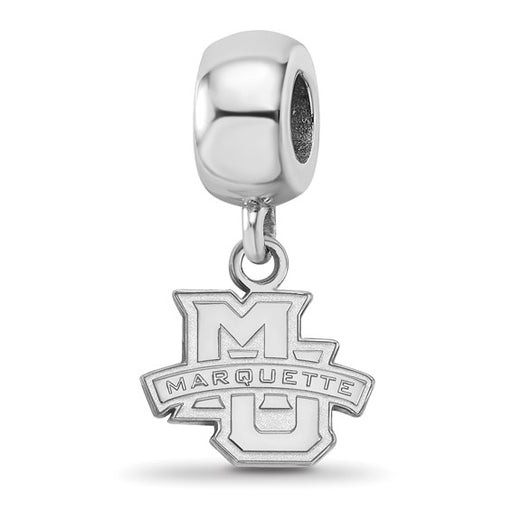 Sterling Silver Rhodium-plated LogoArt Marquette University Extra Small Dangle Bead Charm