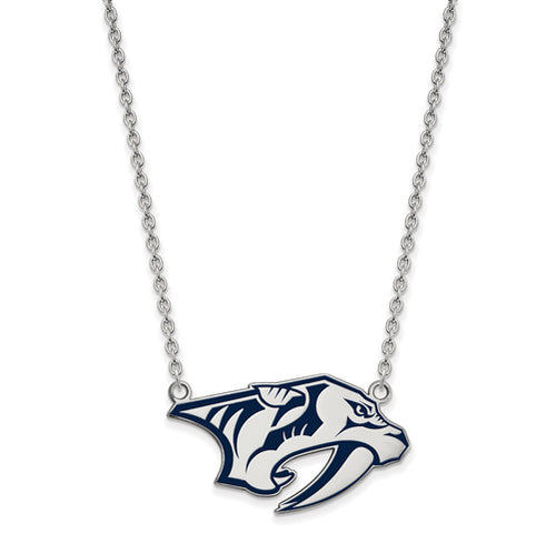 SS NHL Nashville Predators Lg Enl Pendant w/Necklace