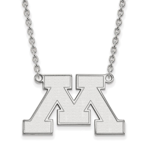 14kw University of Minnesota Large Letter M Pendant w/Necklace