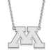 SS University of Minnesota Large Letter M Pendant w/Necklace