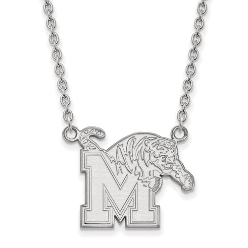 10kw University of Memphis Large Tigers Pendant w/Necklace