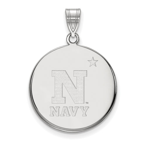 SS Navy Large Disc Pendant