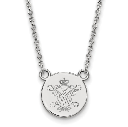 SS William And Mary Small Disc Pendant Necklace