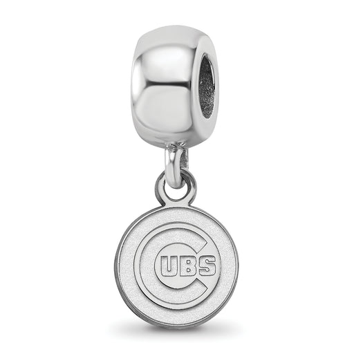 Sterling Silver Rhodium-plated MLB LogoArt Chicago Cubs Extra Small Dangle Bead
