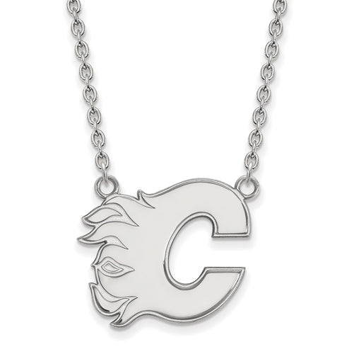 SS NHL Calgary Flames Large Pendant w/Necklace