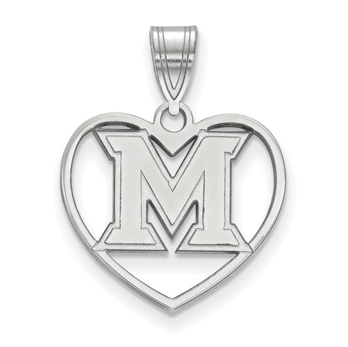 SS Miami University Logo Pendant in Heart