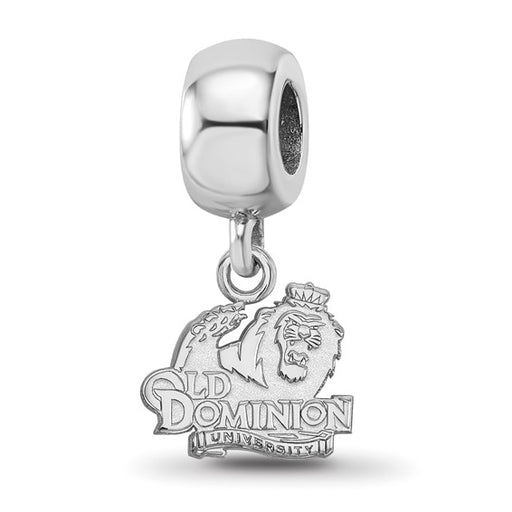 Sterling Silver Rhodium-plated LogoArt Old Dominion University Extra Small Dangle Bead Charm