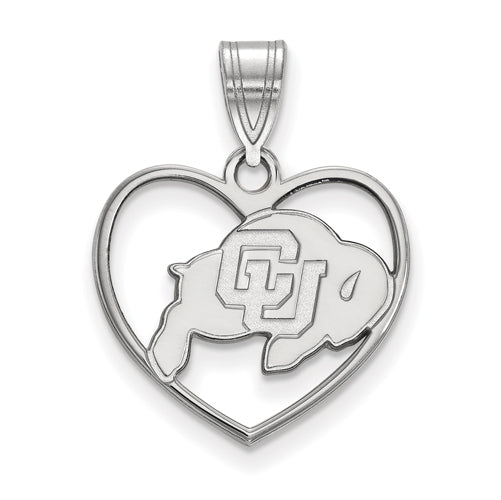 SS University of Colorado Buffalo Pendant in Heart
