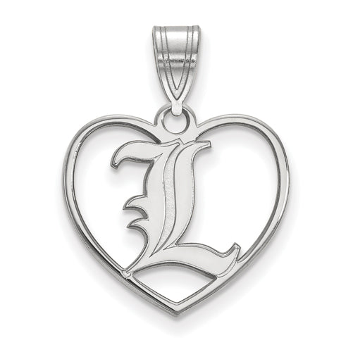 SS University of Louisville Letter L Pendant in Heart