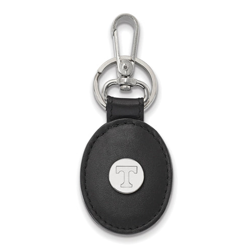 SS University of Tennessee Black Leather Oval Volunteers Key Chain