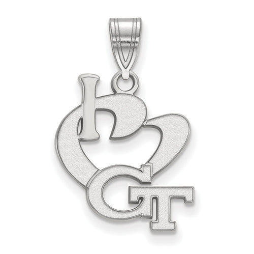 SS Georgia Institute of Technology Lg I Love Logo Pendant