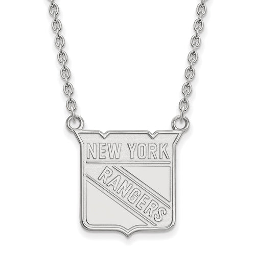 14kw NHL New York Rangers Large Pendant w/Necklace