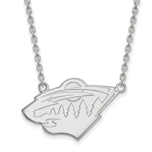 SS NHL Minnesota Wild Large Pendant w/Necklace