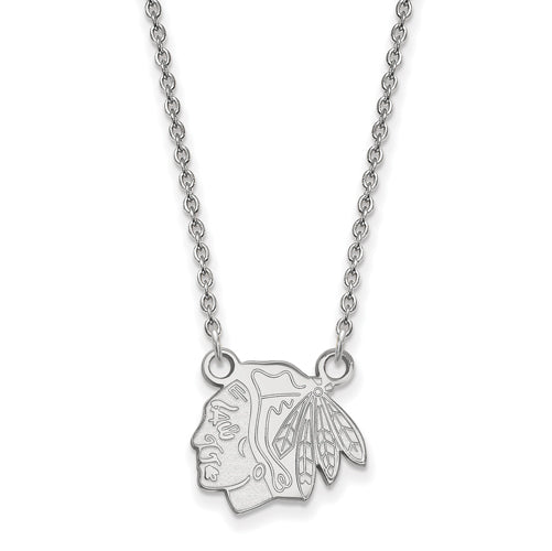 14kw NHL Chicago Blackhawks Small Logo Pendant w/Necklace