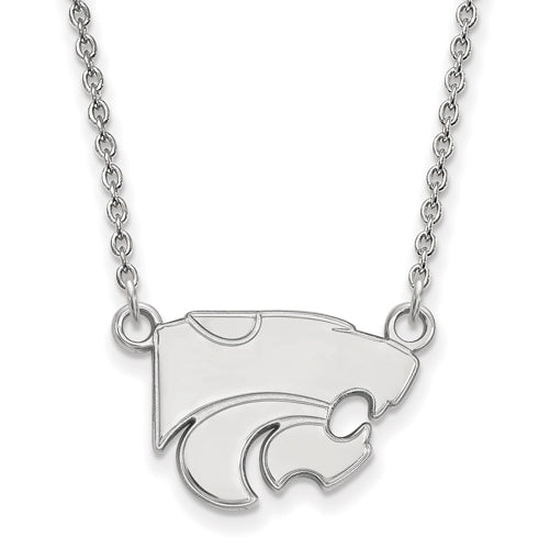 14kw Kansas State University Small Wildcat Pendant w/Necklace