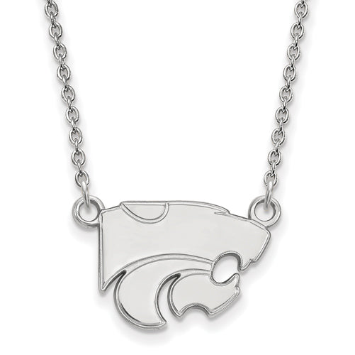 14kw Kansas State University Small Wildcat Pendant w/Necklace