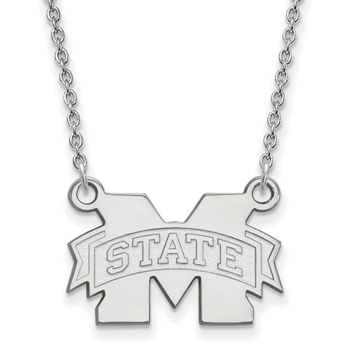 14kw Mississippi State University Small M w/ STATE Pendant w/Necklace