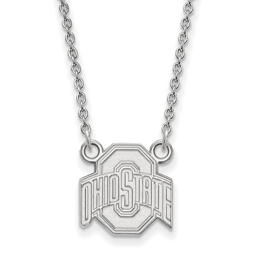 14kw Ohio St U Small Buckeyes Logo Pendant w/Necklace