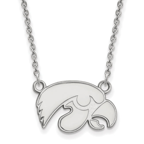 10kw University of Iowa Small Hawkeye Pendant w/Necklace