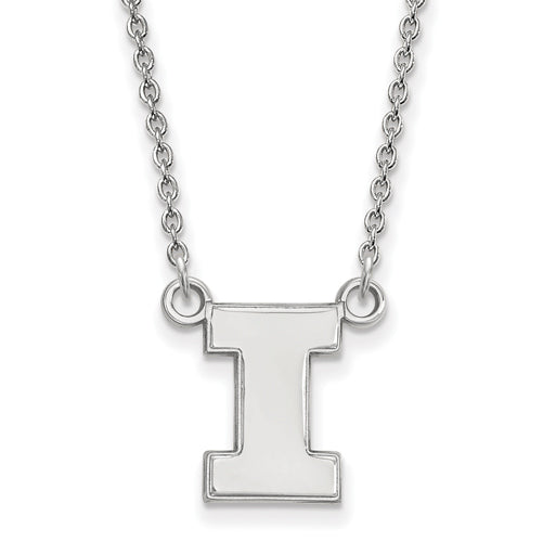 SS University of Illinois Small I Pendant w/Necklace
