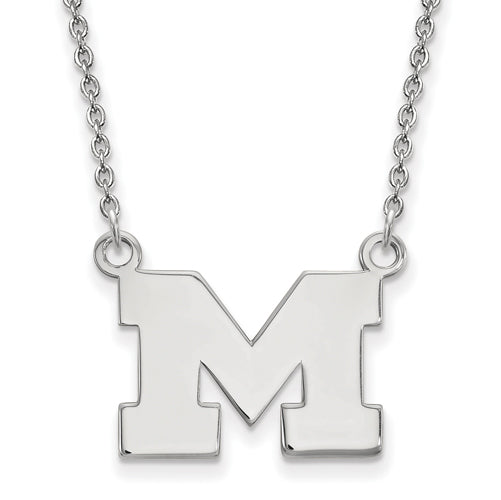 SS University of Michigan Small Letter M Pendant w/Necklace