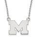 14kw University of Michigan Small Logo Pendant w/Necklace