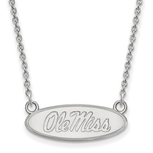 14kw University  of Mississippi Small Oval Ole Miss Necklace