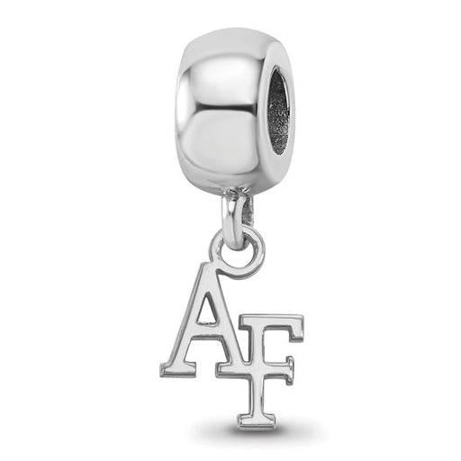 Sterling Silver Rhodium-plated LogoArt United States Air Force Academy A-F Extra Small Dangle Bead