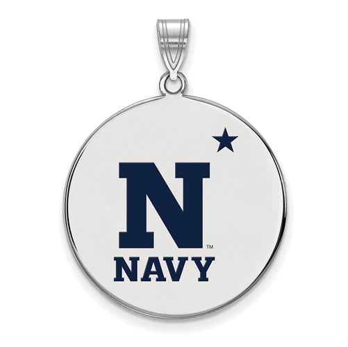 SS Navy XL Enamel Disc Pendant