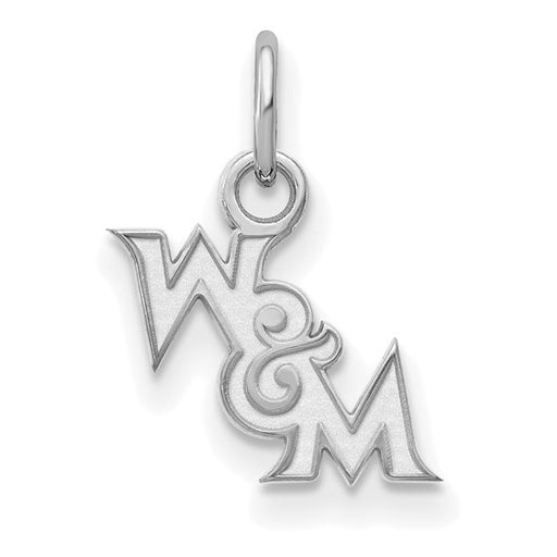 Sterling Silver Rhodium-plated LogoArt College of William and Mary Extra Small Pendant