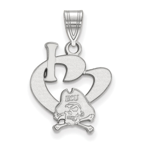 SS East Carolina University Large I Love Logo Pendant
