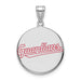 SS Rhodium-plated MLB LogoArt Cleveland Guardians Large Enamel Disc Pendant