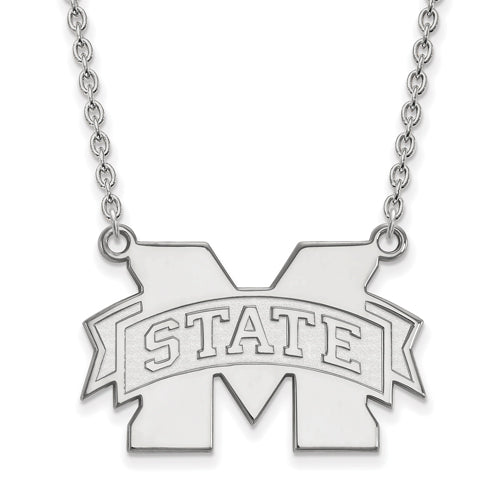 14kw Mississippi State University Large M w/ STATE Pendant w/Necklace