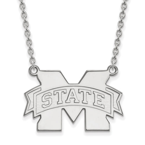 SS Mississippi State University Large M w/ STATE Pendant w/Necklace