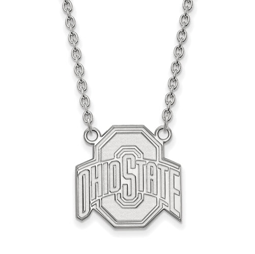 10kw Ohio St U Large Buckeyes Logo Pendant w/Necklace